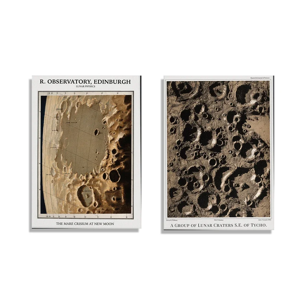 

Moon Moon Astronomy Poster Vintage Wall Art, Vintage Space Poster, Moon Map Wall Art Moon Poster