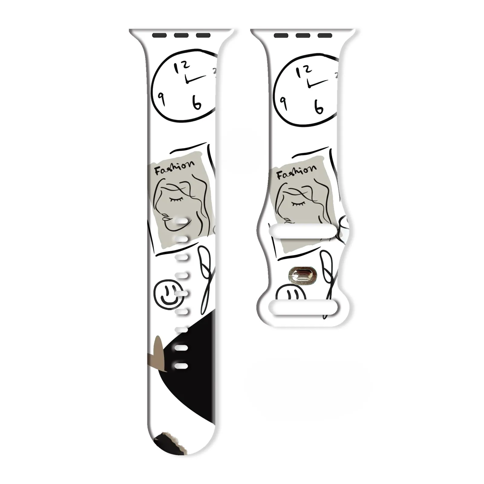 

Ultra Minimalism Print Strap for iWatch11 10 9 8Silicone Band Replaceable Bracelet for Apple Watch 46mm 44mm 42mm 41mm Watchband