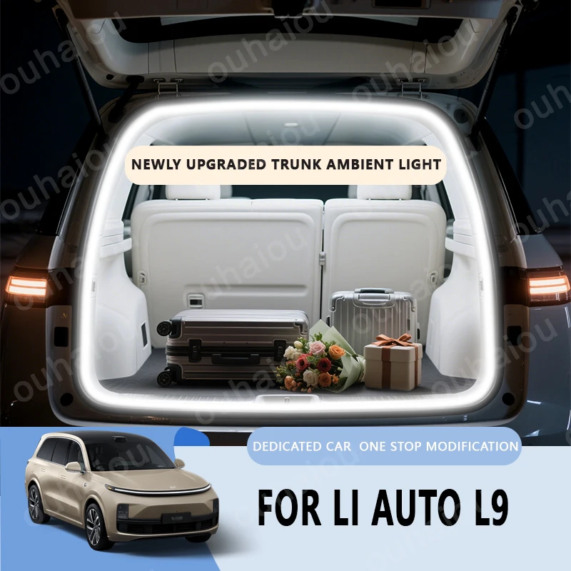 

Для Li Auto L9 модификация фонаря багажника Атмосферные фонари Белый теплый белый задний светодиодный светильник багажника