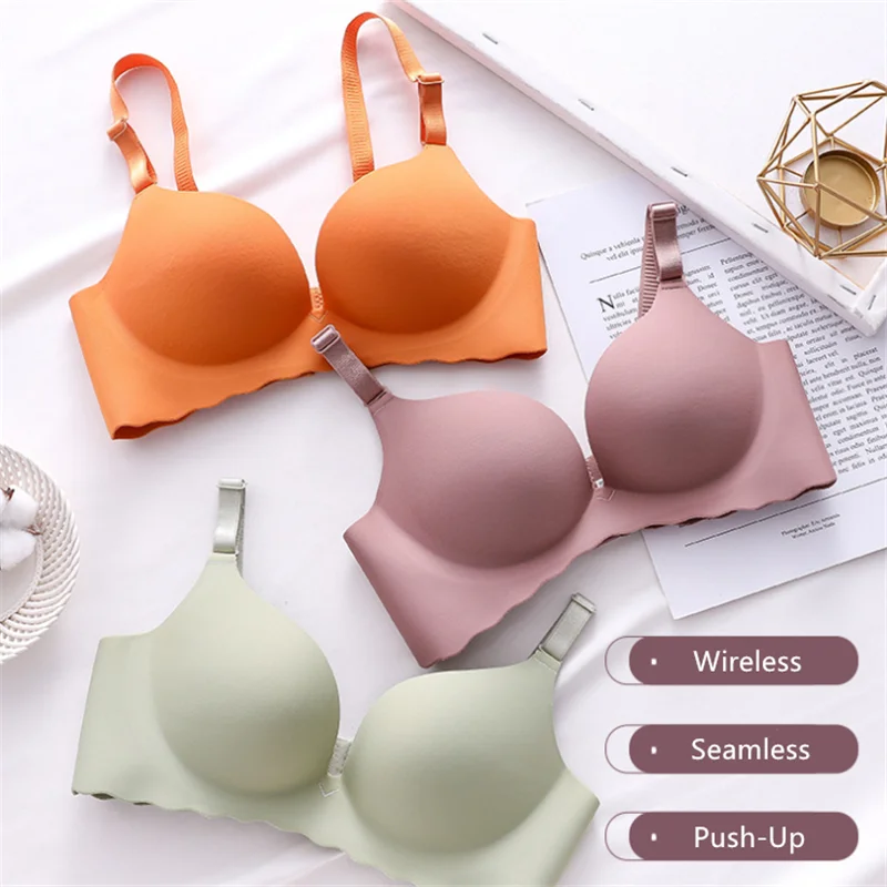 Women\'s Underwear Bras For Women Push Up Bra Sexy Lingerie Wireless Breathable Bra Bralette Candy Color Fashion Simple Lingerie