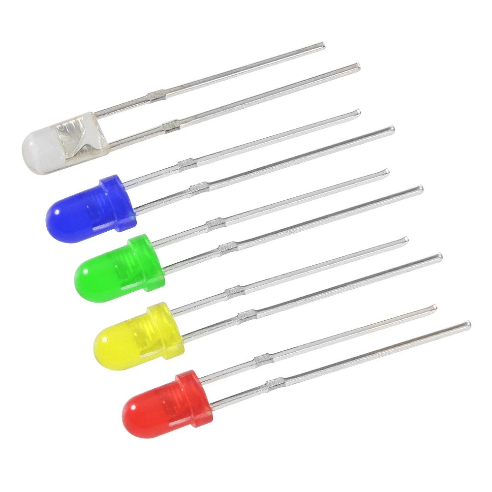 100-200pcs  LED Set Diode Led Kit Box 3MM 5MM F3 F5 Light Emitting Diode White Green Red Blue Yellow DIY Electronic kit