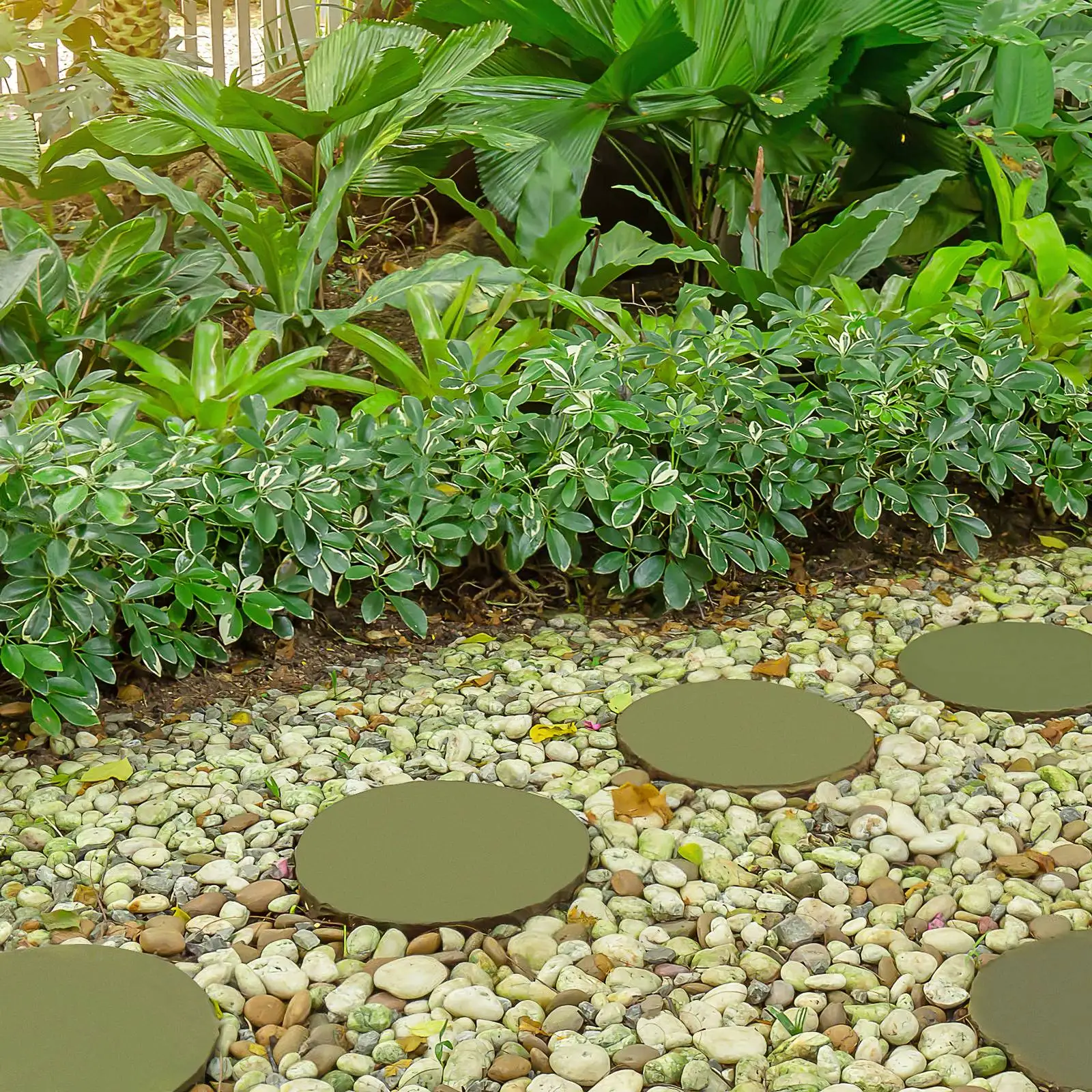 2 Pcs Garden Path Mold Building The Circle Paving DIY Stone Masonry