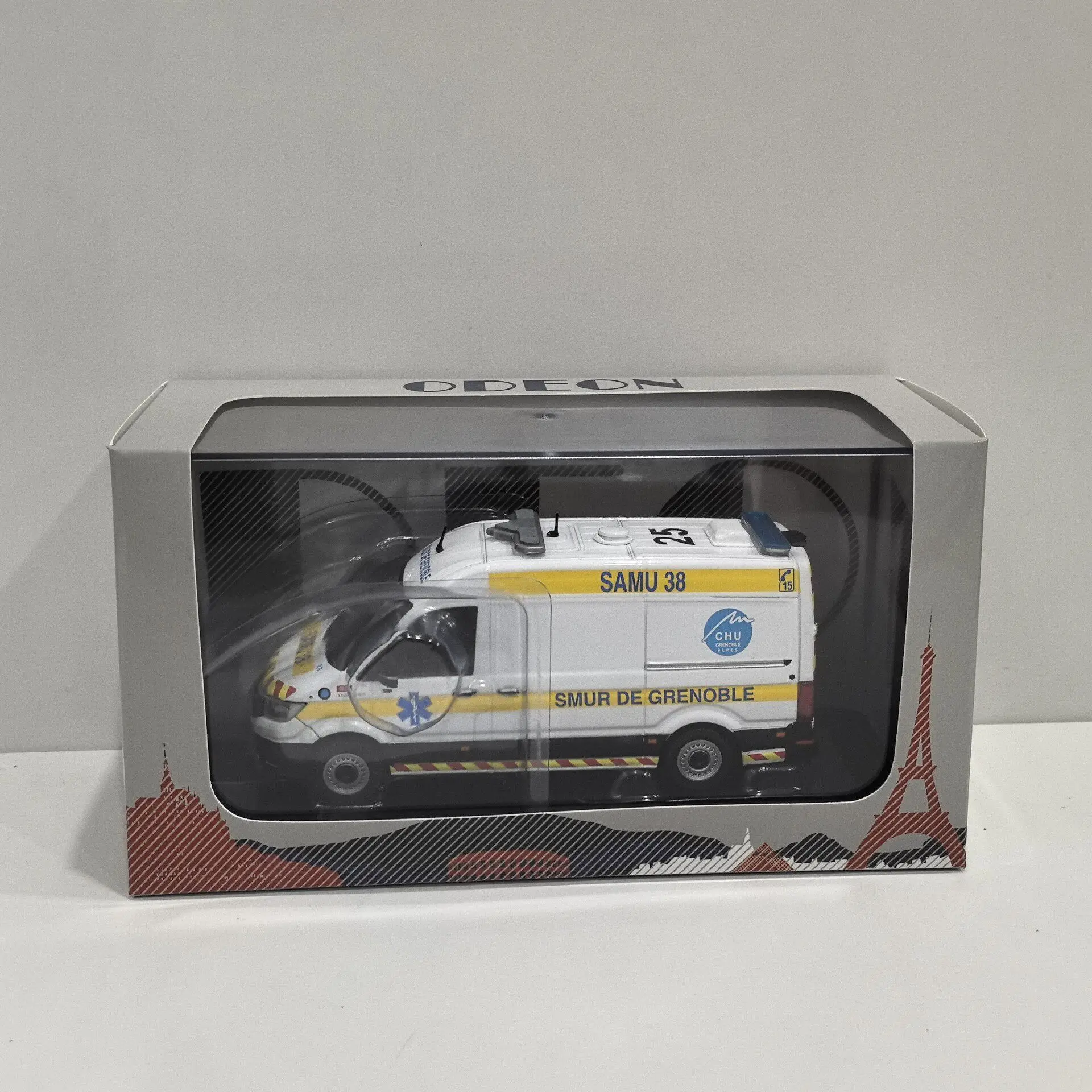 

Box Cracking Diecast ODION 1/43 Scale MAN TGE L2H2 GIFA SAMU Fire Command Vehicle 24 Alloy Car Model
