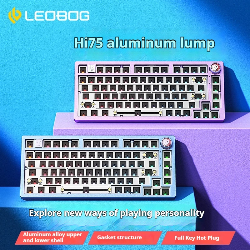 Leobog Hi75 Aluminum Pile Mechanical Keyboard Kit With 75 Series Gasket Structure Customized Wired Esports Gaming Keyboard