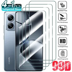 4Pcs Tempered Glass For Xiaomi Mi 14T 14 T Pro Screen Protectors Protective Glass Film