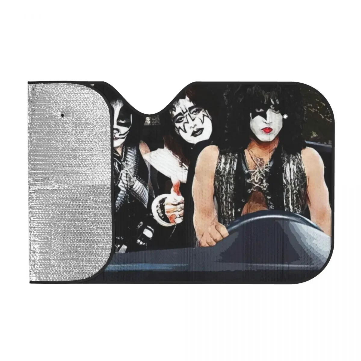 Kiss Band Driving Car Sunshades Reflector Anti Uv Funny Custom Car Sunshade Sun Shade