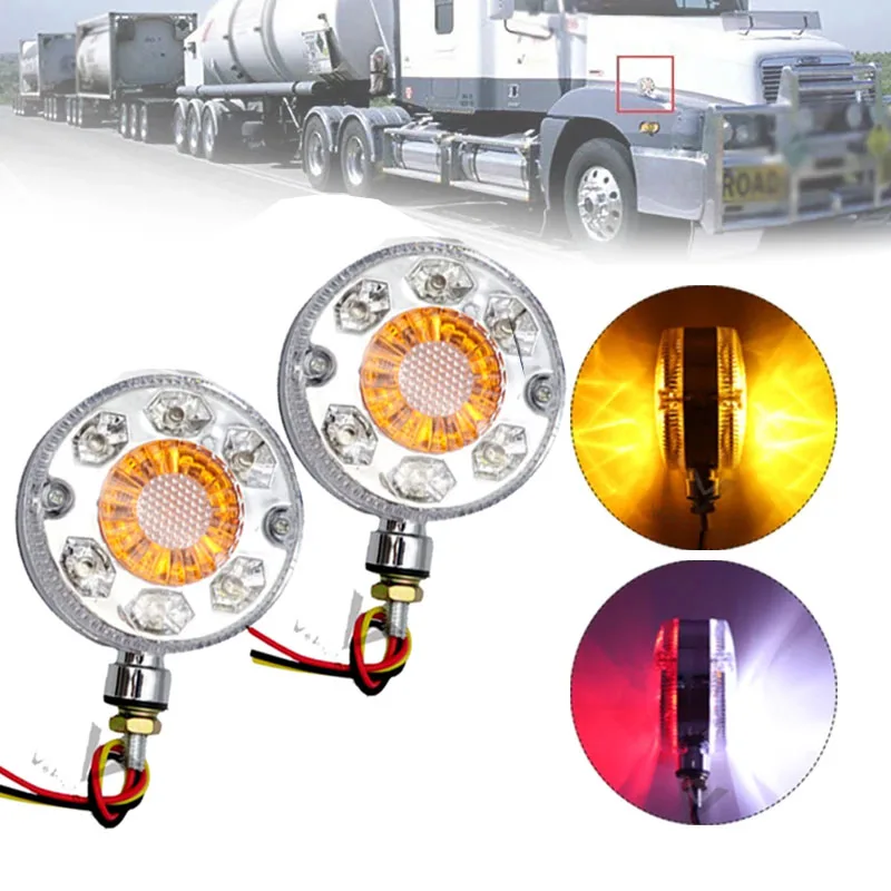 2pcs 24led Lights Side Marker Light 24V Turn Signal Tail Light Lamp for Trucks Cars Trailers Tractors Buses Boat Lamp Led Lights
