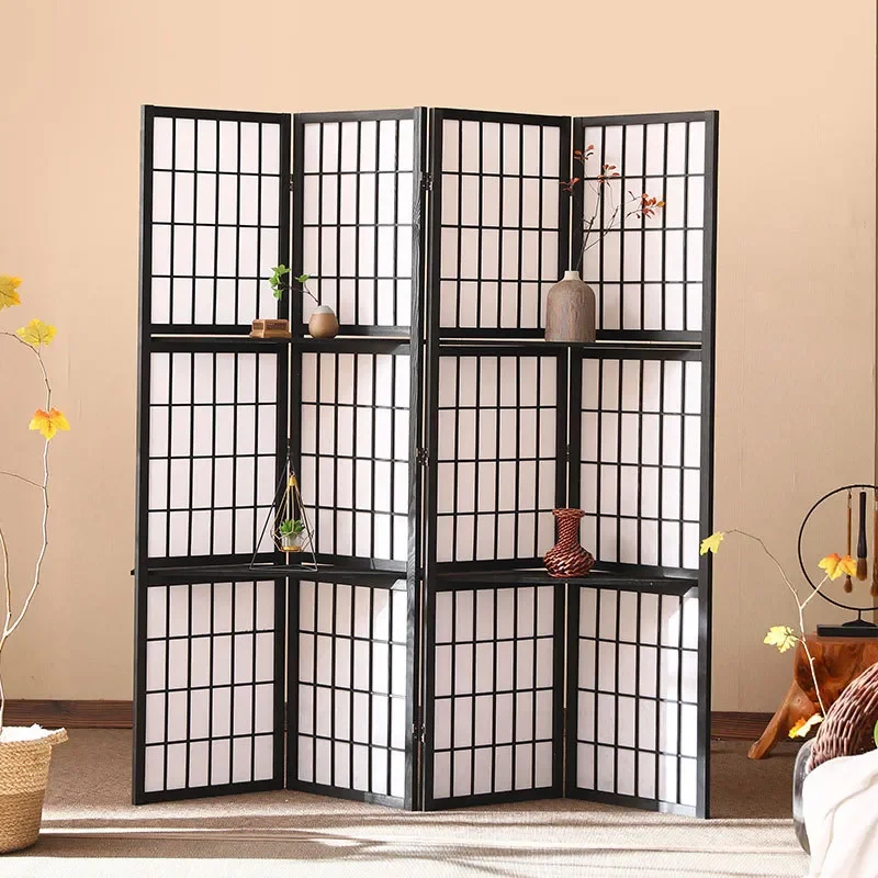 Japanese Style Screen Partition Wall Living Room Folding Mobile Bedroom Shading Tea Room Solid Wood Antique Entrance New