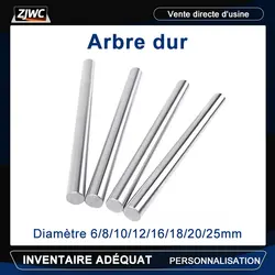 Guides linéaires ronds CNC 6mm/8mm/10mm/12mm/16mm/20mm/25mm, cylindre de Rail de revêtement chromé, tige ronde lisse, axe optique 1 pièce