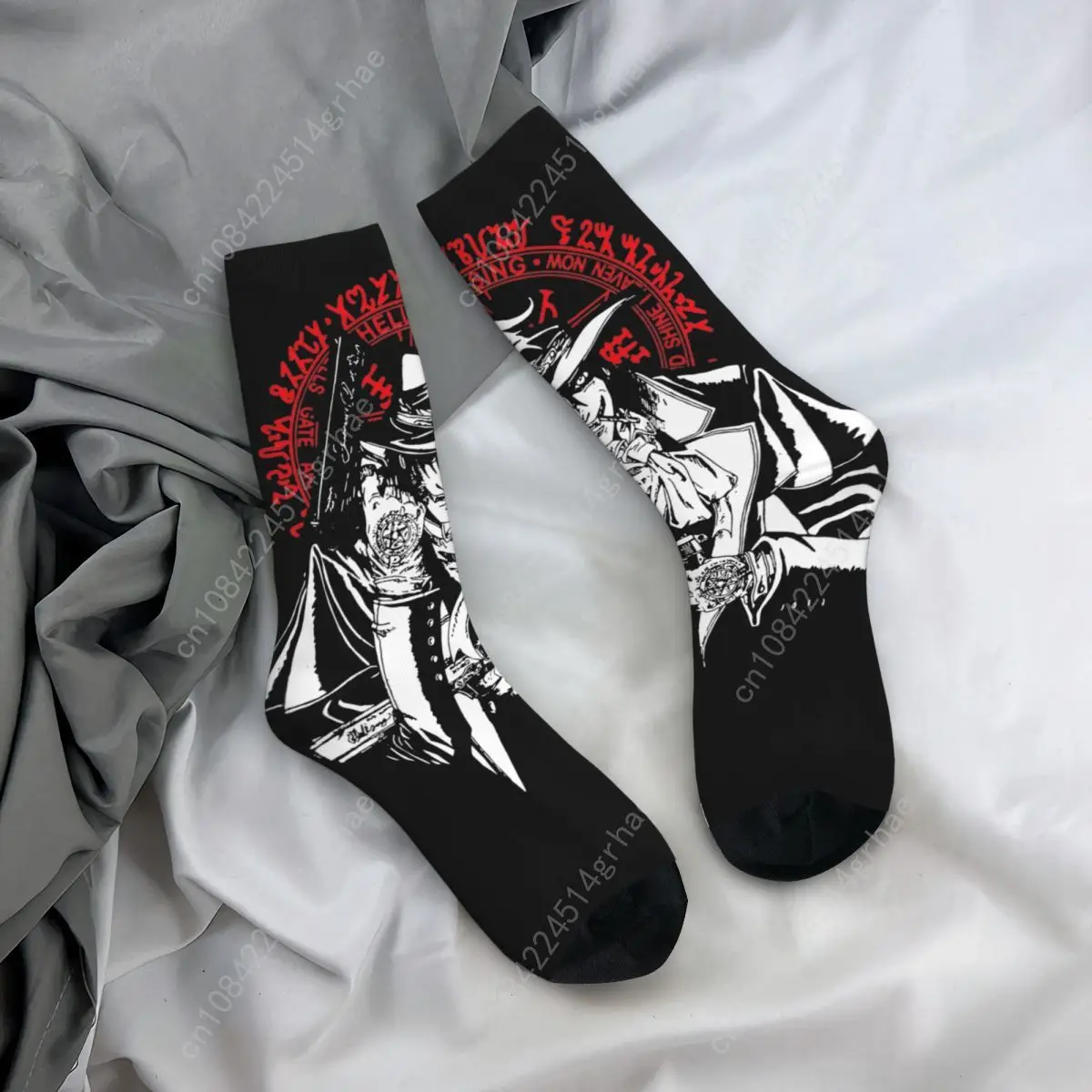 Hip-hop Hellsing Alucard Vampires Basketball Socks Polyester Long Socks for Unisex Breathable