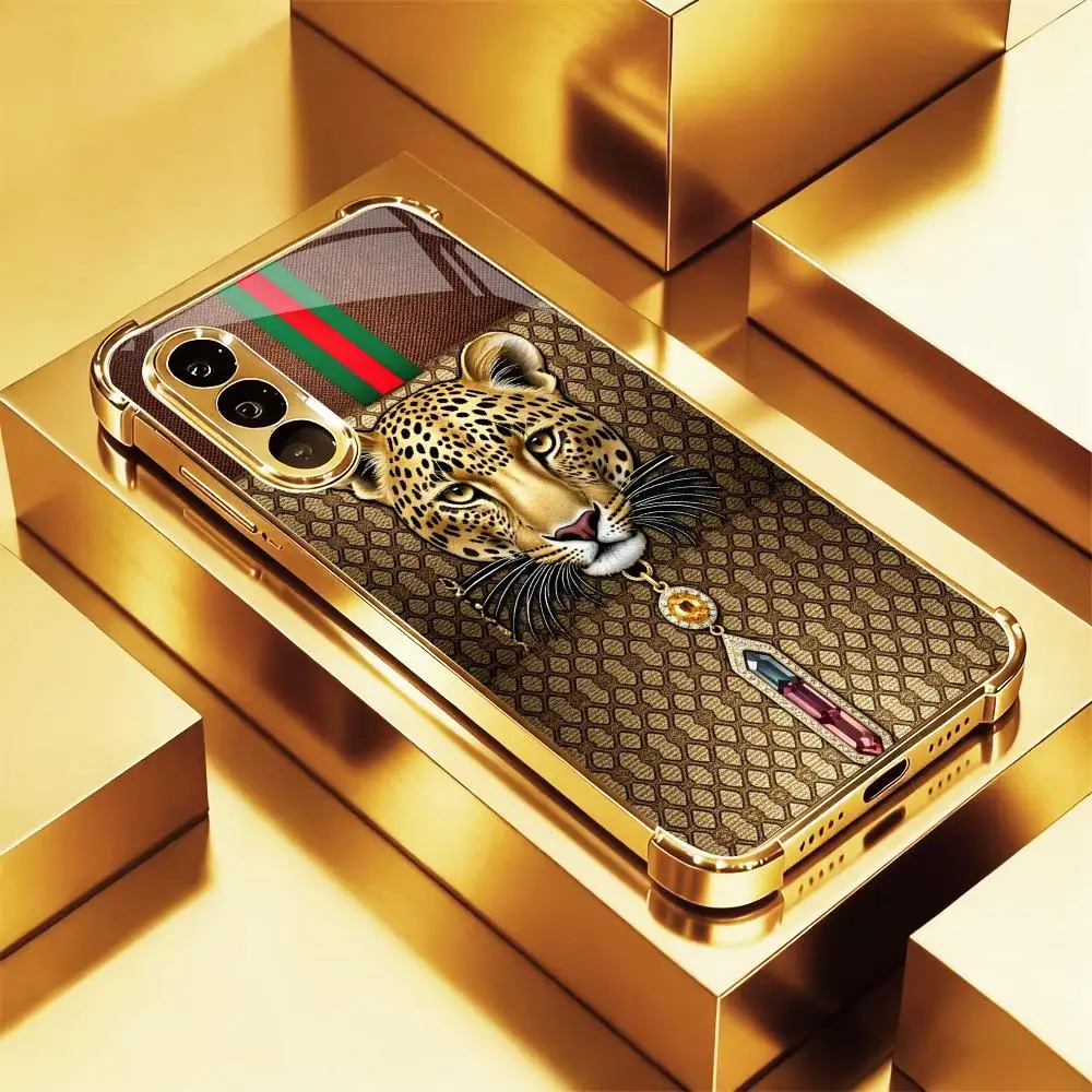Luxury brand Leopold High-end Glass TPU QHD PhoneCase for Samsung Galaxy S26 S25 S24 S23 S22 S21 FE,Ultra,Plus Dropresistant