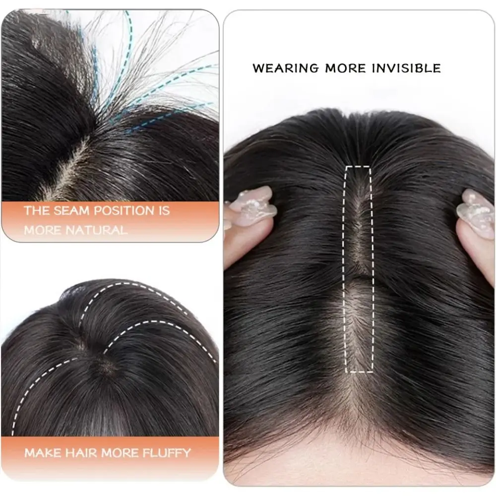 Fashion 3D Natural Bangs Invisible Middle Part False Bangs Synthetic Clip-In Side Fringe Hairpieces Women