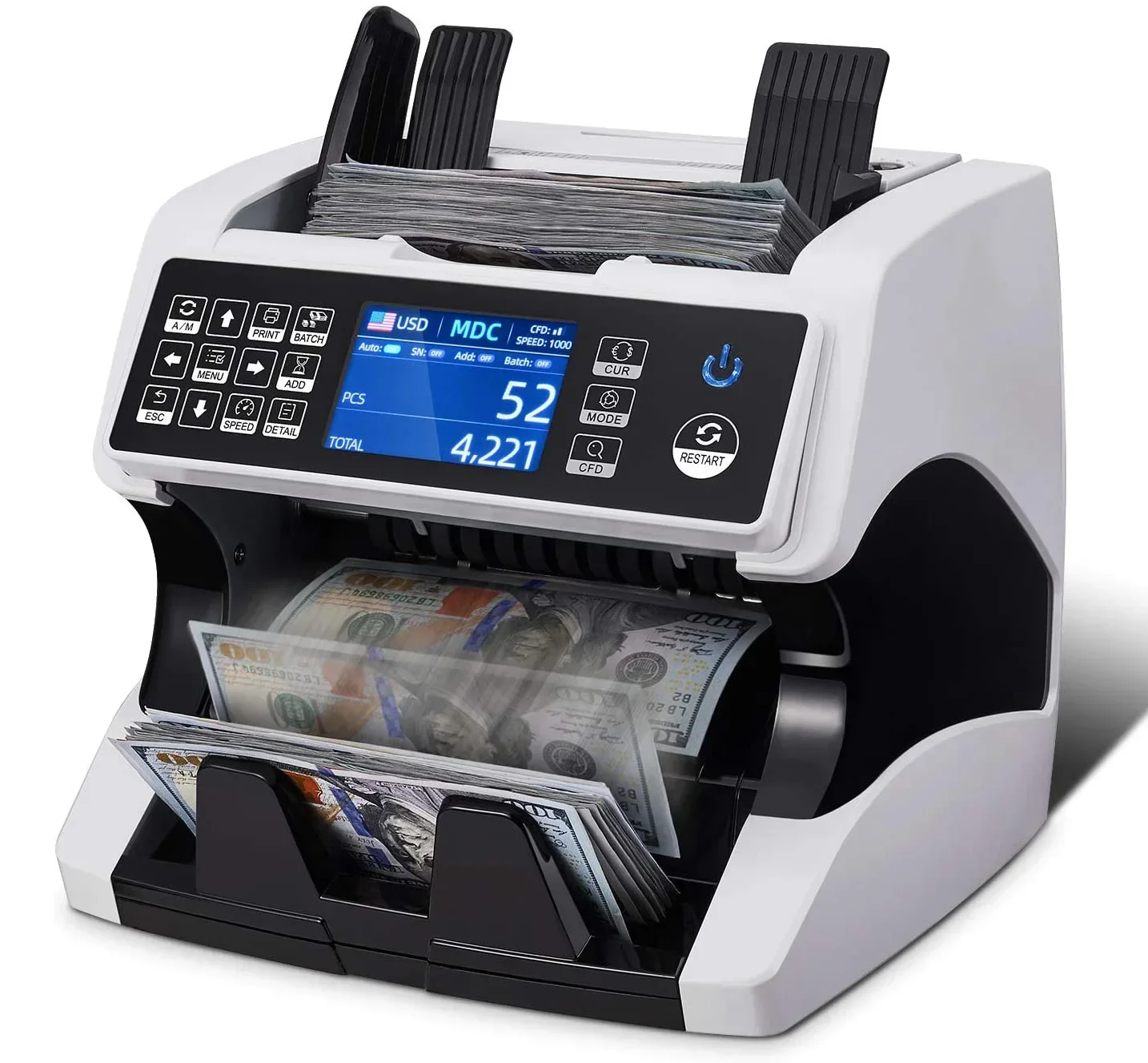 AL-920 Mixed Denomination 2 CIS Authenticating Coin Counting Machine Money Counter Detector Verifier Currency Machine