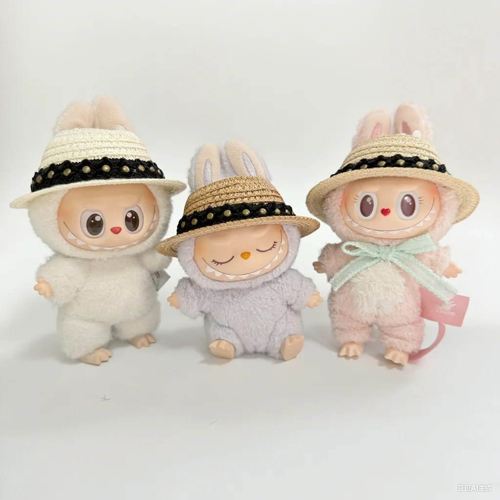 

Accessories For Labubu Vintage Rivet Straw Hat Accessories 1st 2nd 3rd Gen 17cm Labubu Sitting Party Accessories