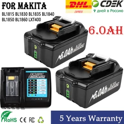 18V battery for makita bl1850B li-ion 18v 6Ah BL1840B BL1860 BL1890 BL1815 BL1830 BL1835 Cordless Drills Batteries LXT 400