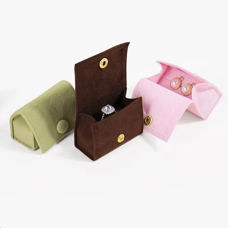 Joyero portátil de terciopelo para mujer, Mini anillo, bolsa para pendientes, bolsa de almacenamiento para envolver joyas de viaje, estuche de regalo