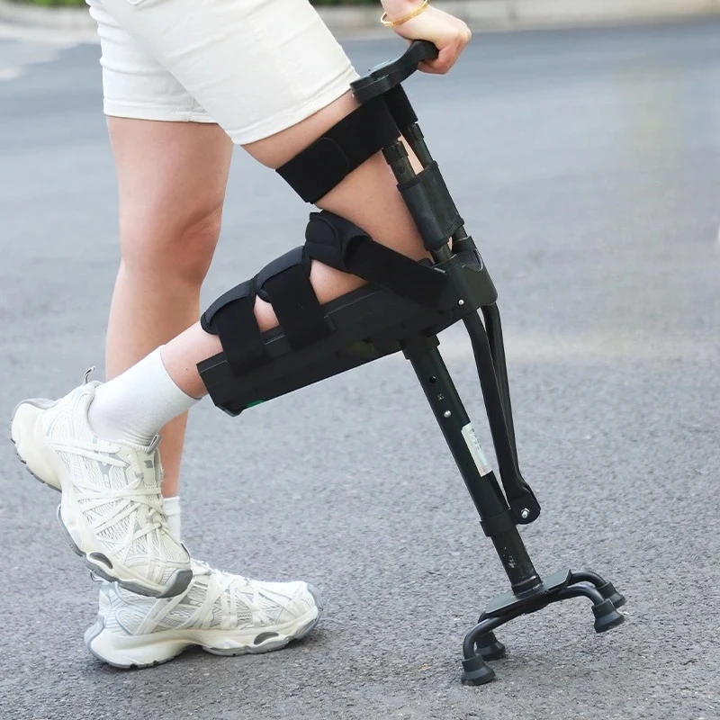 Adults Adjustable Crutch Ergonomic Hands Free Crutches Knee Crutch for Adult Mobility Aids Device Walking Stick Support Crutches