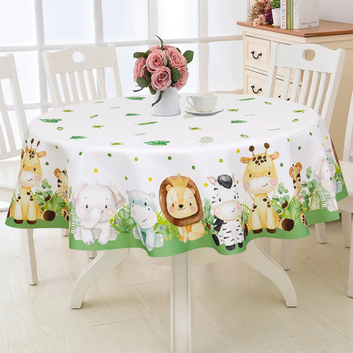 

Jungle Animal Polyester Tablecloth Safari Theme Birthday Party Decoration Boys1st Birthday Baby Shower Wild One Party Supplies