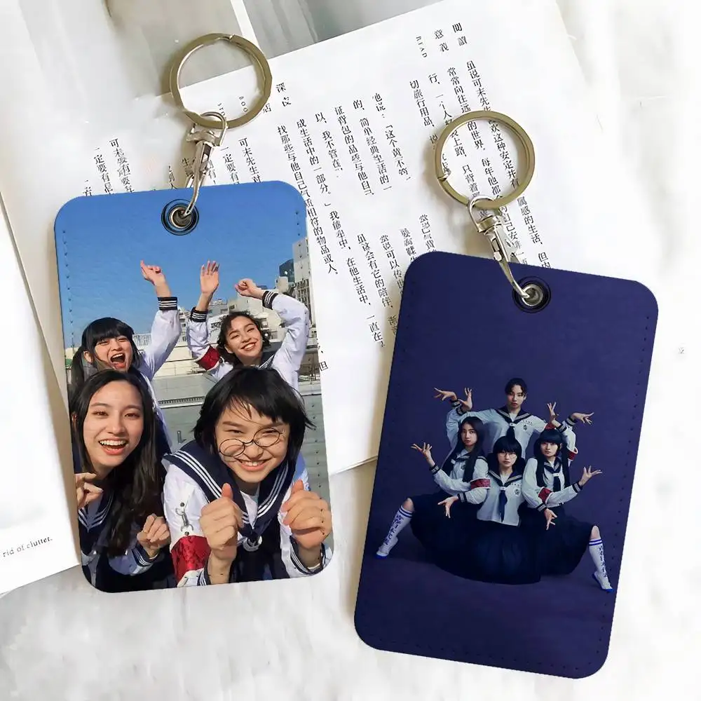 Atarashii Gakko Sign Rectangle Keychain Card Holder, Badge Credit Card Holder, Student ID Card Holder, Bus Cards Cover