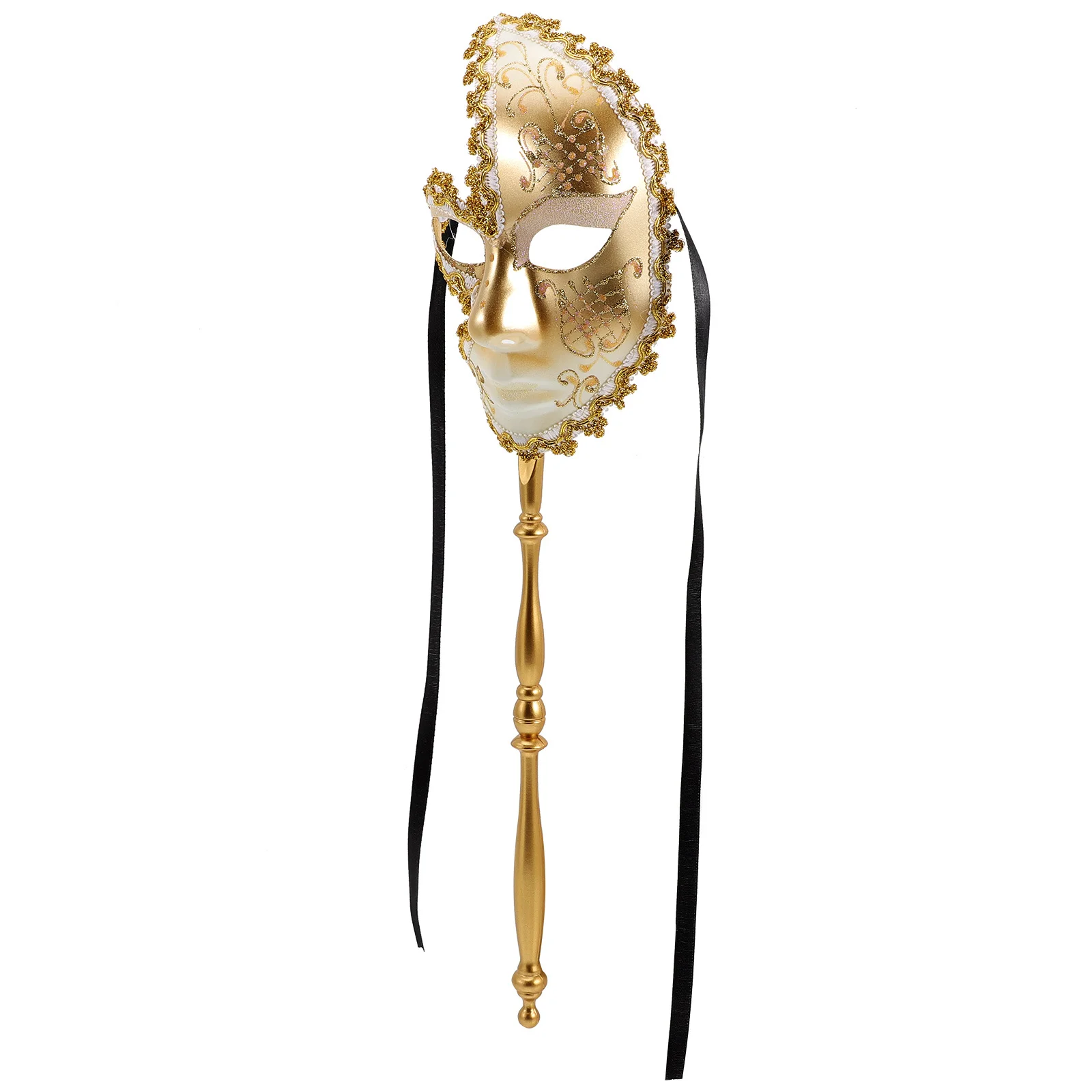 Máscara de fiesta veneciana para hombres, suministros de disfraces, máscaras decorativas festivas, accesorios con palo para hombres