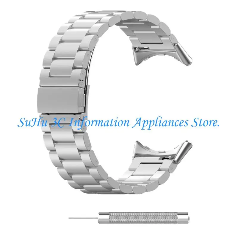  Stainless Steel Three Bead Smartwatch Replacement Band For 41mm 45mm Comfortable Unisex Design