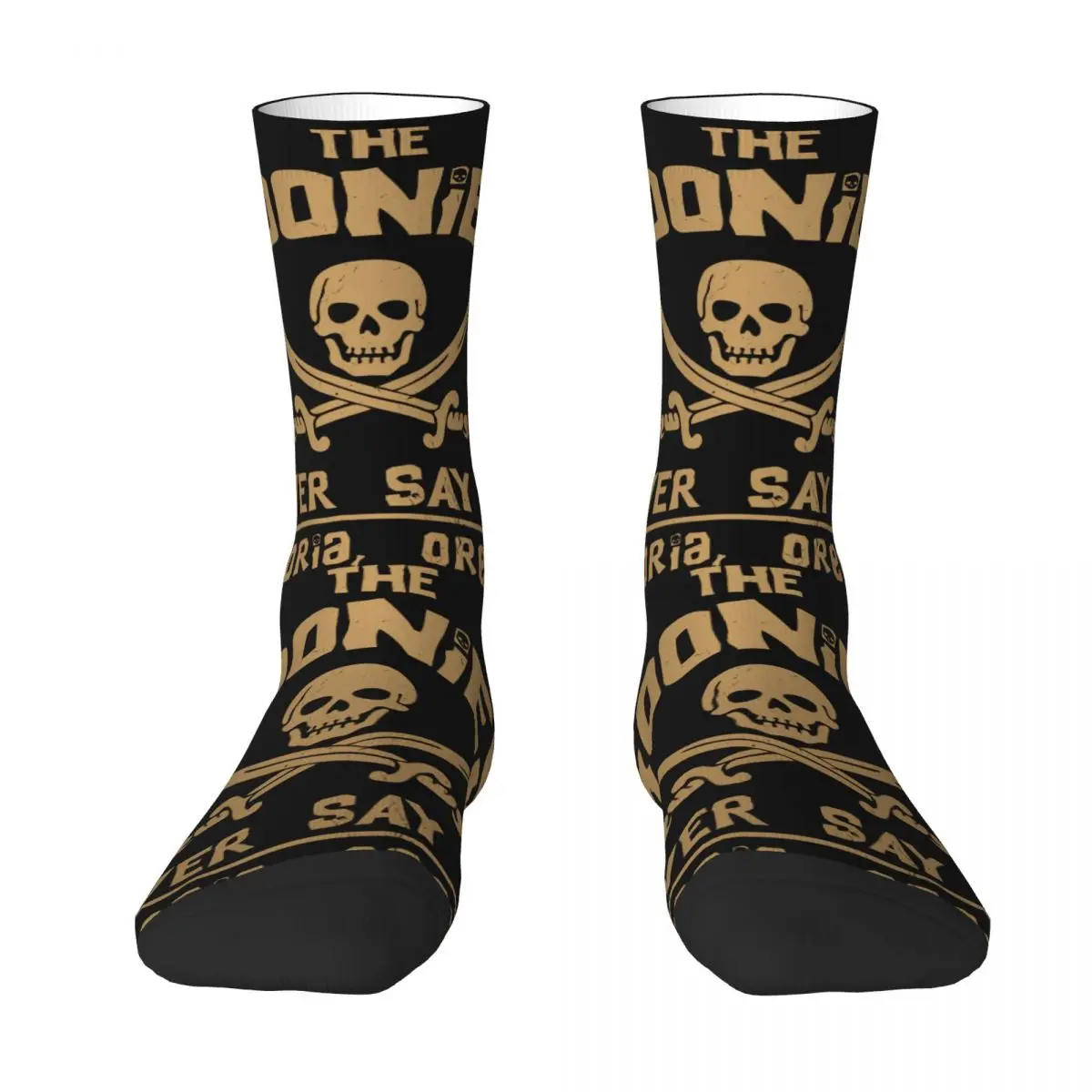 Funny Happy Sock for Men Never Say Die Harajuku Quality Pattern Printed Crew Sock Novelty Gift