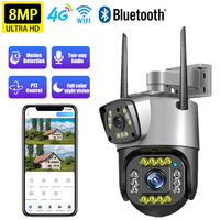 V380 8MP 4K Dual Lens Security Camera Outdoor Waterproof Wireless 4G/WiFi HD Surveillance Camera PTZ Motion Tracking CCTV Camera