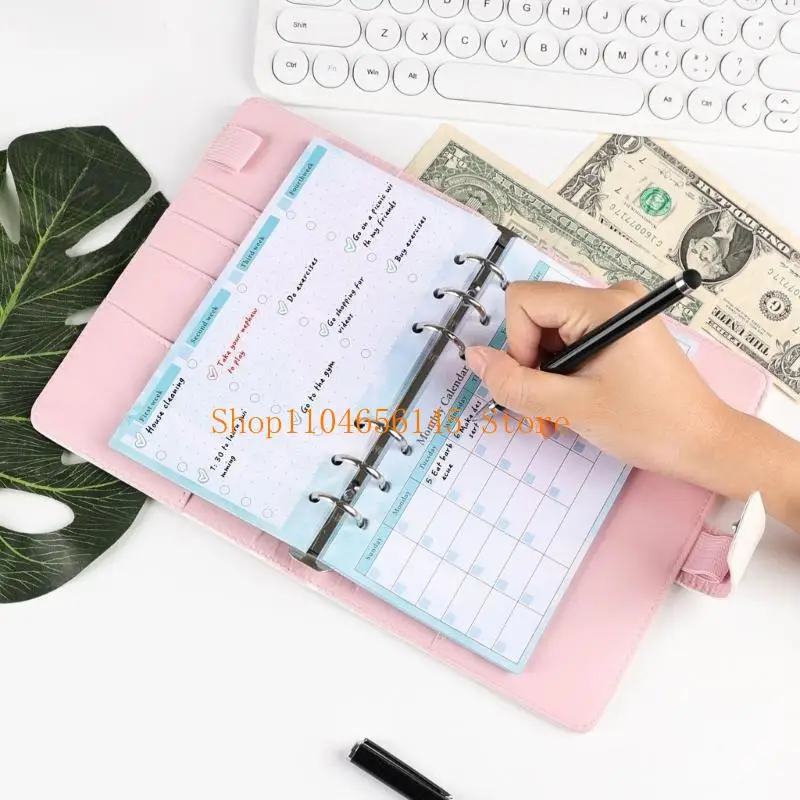 ルーズリーフリフィルペーパー罫線入りシート、予算/週間/月間シート、予算バインダープランナールーズリーフノートジャーナル用