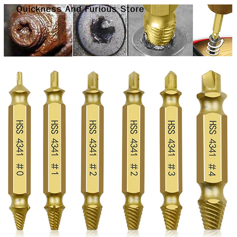 Damaged Screw Extractor Set HSS Drill Bit Stripped Broken Remover Small Easily Quickly Take Out Kit Easy Demolition Power Tools