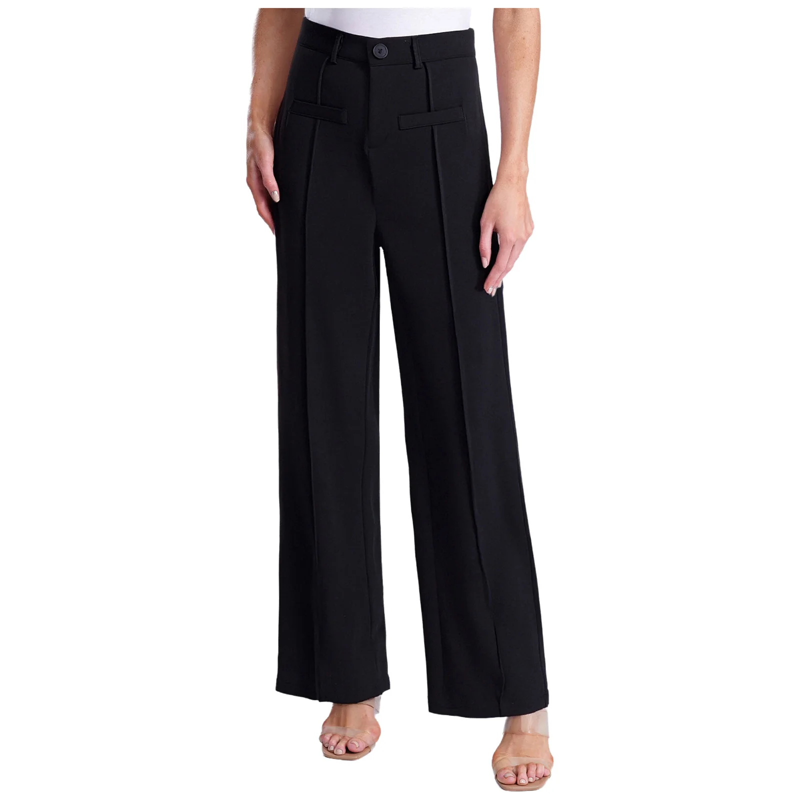 Pantaloni eleganti da donna Pantaloni lunghi a gamba larga a gamba dritta per abiti casual da lavoro Pantaloni da lavoro Pantaloni da donna a vita alta da ufficio
