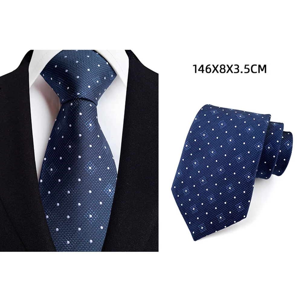 Fashion Neckties Classic Mens Plaid Brown Navy Blue Wedding Ties Jacquard Woven Men Solid Tie Polka Dots Neck Ties Man Wholesale