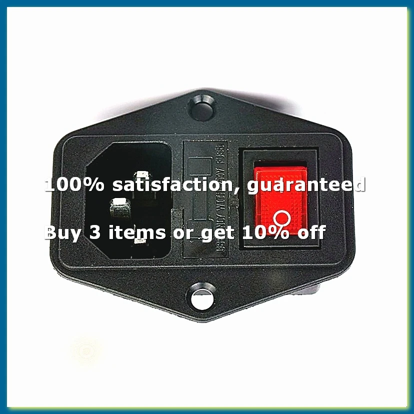IEC320 C14 AC Inlet Male Plug Power Socket 10A 250V with Fuse Switch 3 Pin New