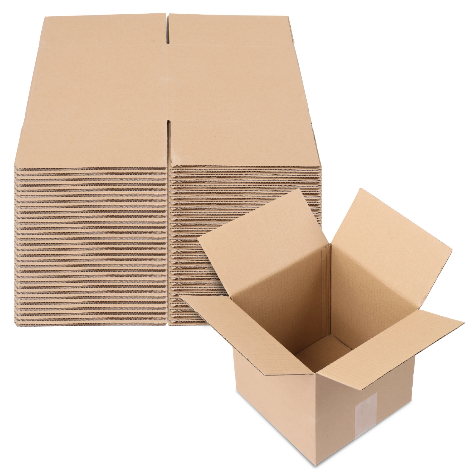 50pcs Box Mailers 8 "x 8" X 8 "(20.3x20.3x20.3cm) Thick 3mm Corrugated Cardboard Box in Kraft Paper Color