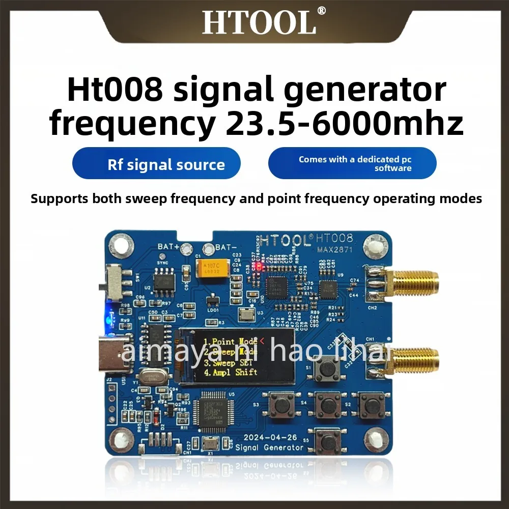 HT008 RF Signal Generator, Frequency 23.5-6000 Mhz Serial Control MAX2871 2870