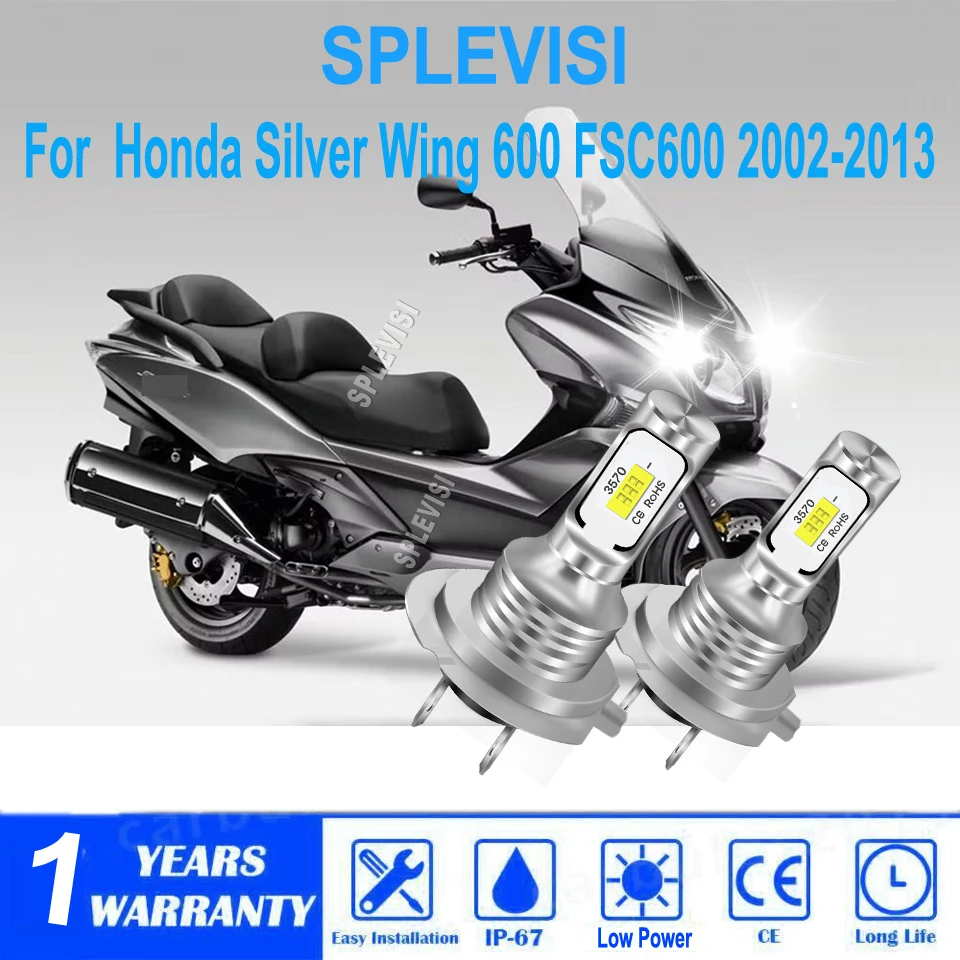 

H7 motorcycle led white headlight conversion kit 70W/Pair For Honda Silver Wing 600 FSC600 2002 2003 2004 2005 2006 2007-2013