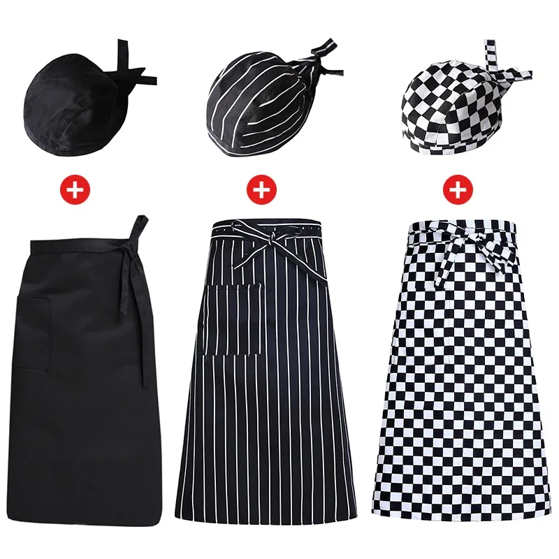 

2025halloween Chapeau de Chef de Pirate, ensembles de vêtements de travail de restauration, casquette de Chef，tablier de cuisine