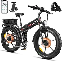 Wallke X3 Folding Electric Bike 1500W Dual Motor Ebike 22AH/44AH Electric Bicycle 26'' Fat Tire E-Mountain Bike W/APP Control