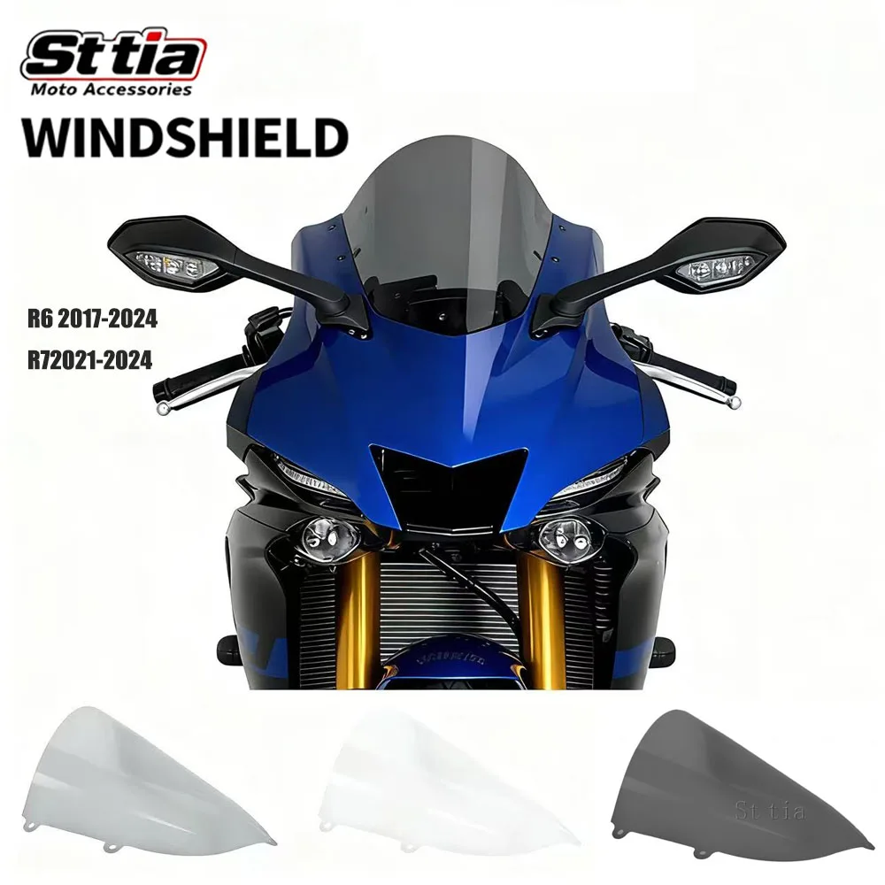 

Motorcycle Front Windshield Windscreen Screen Accessories Motos For Yamaha YZF R6 YZFR6 2017-2024yamaha R7 2021 2022 2023 2024