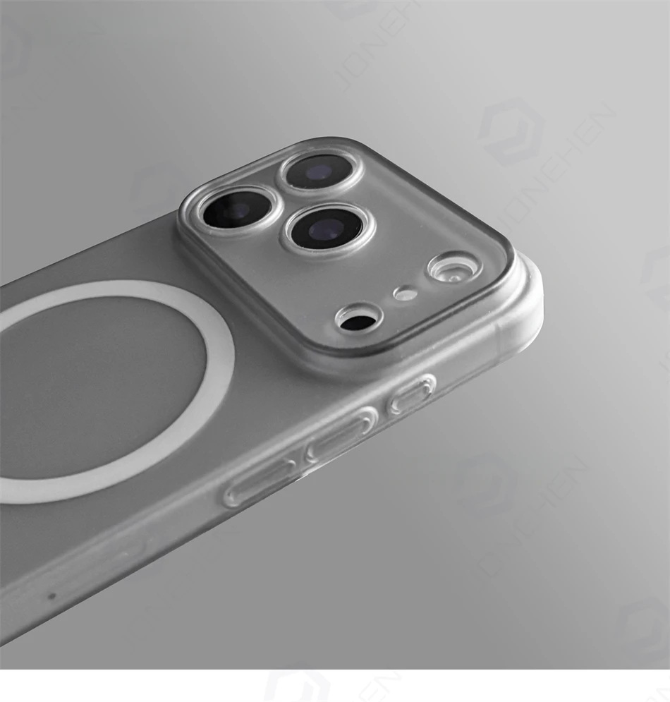 Magnético fosco para magsafe ultra fino caso para iphone ar 17 pro max laranja botão de controle da câmera translúcido pára-choques capa