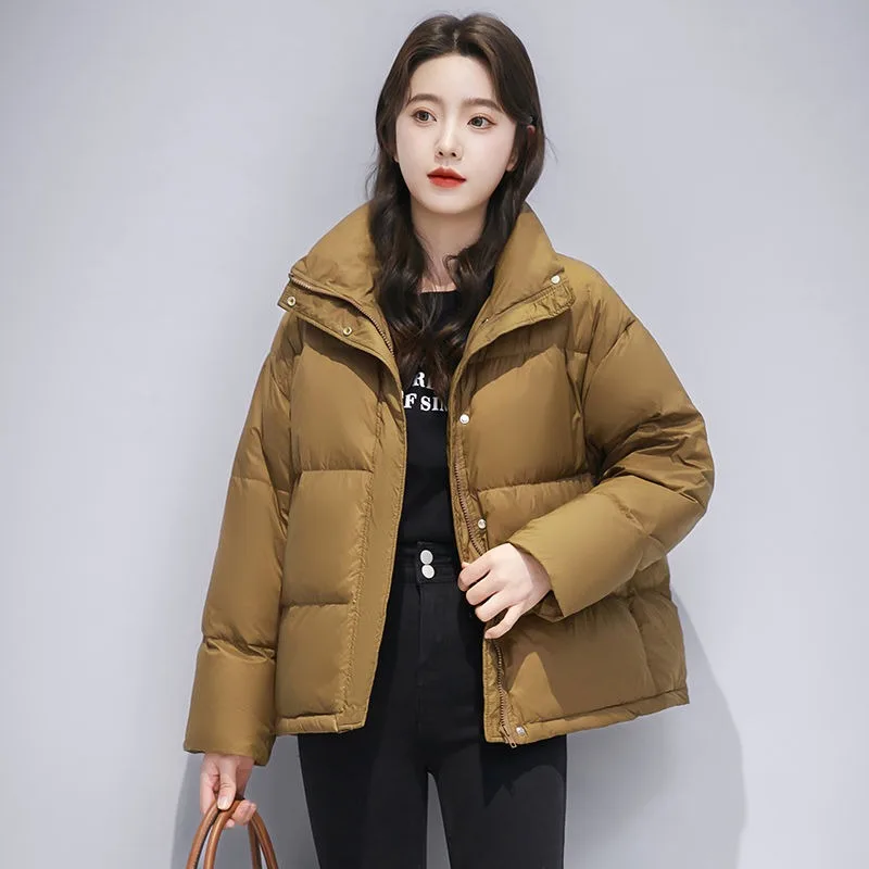 2023 New Women Down Cotton Coat Winter Jacket Female Short Parkas Loose Thick Warm Outwear Leisure Time Versatile Overcoat