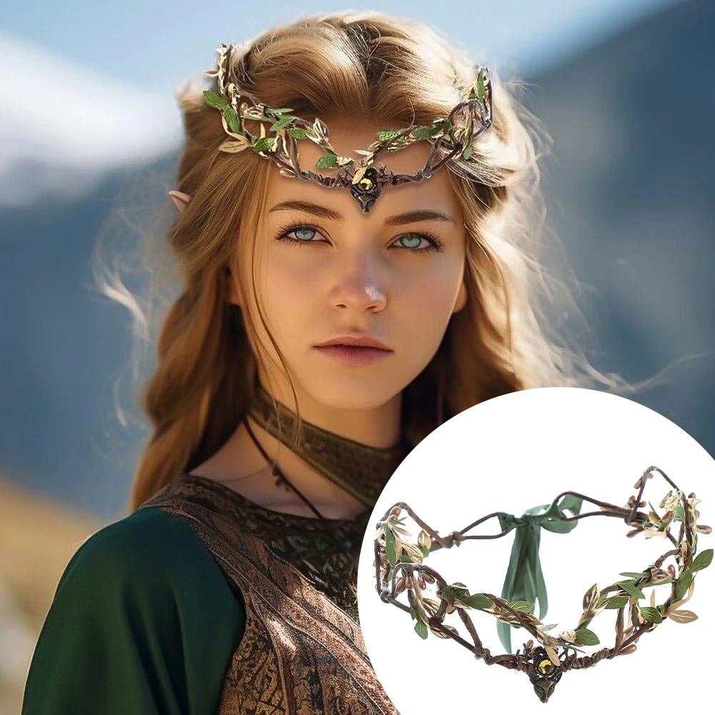 

Crown Elf Tiara Vine Fairy Crown Headpiece Gothic Headband Woodland Wedding Hair Accessories Photography Daily Photo Props