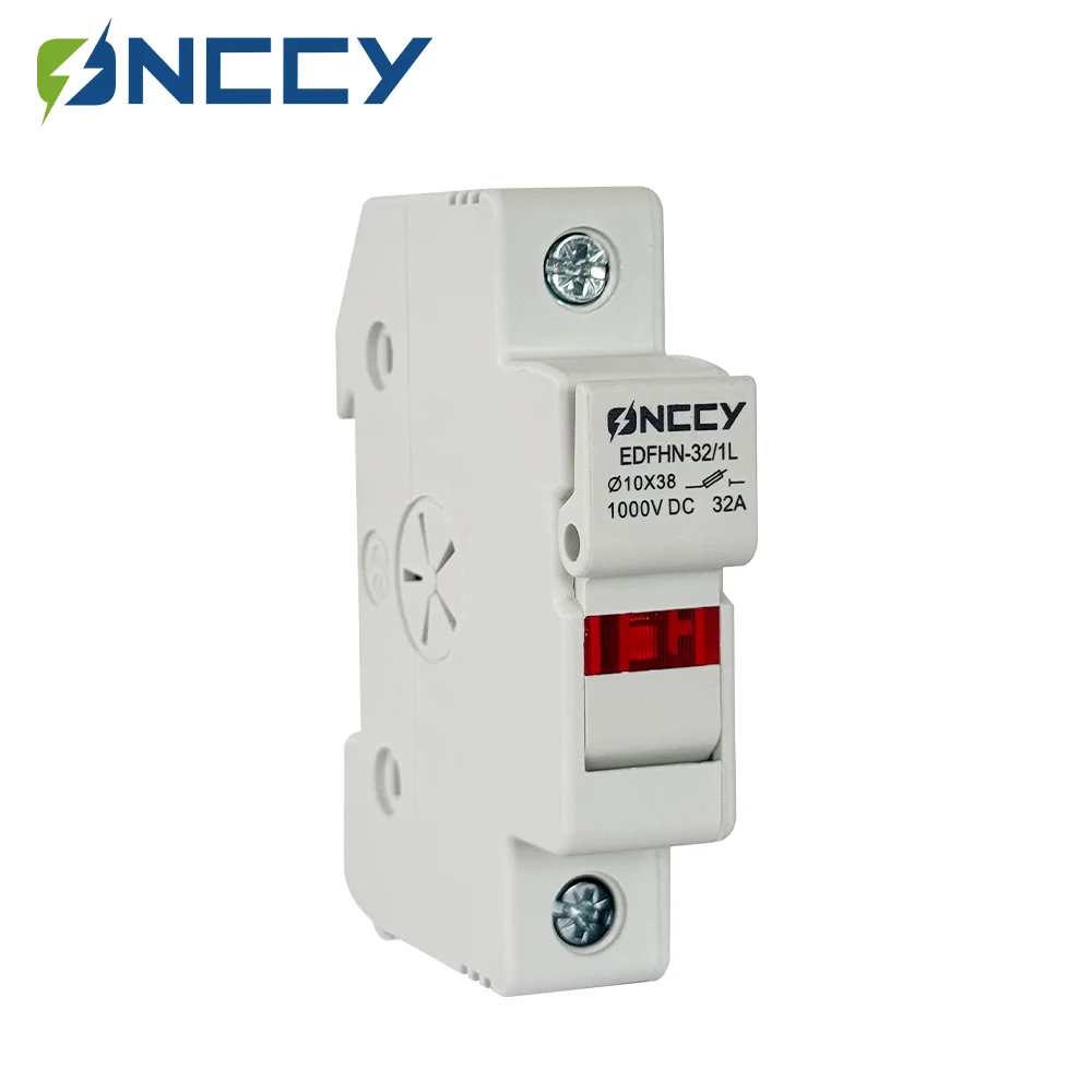 

ONCCY 1P DC Fuse Holder with light, 1000VDC 32A Fuse Holder 10*38mm High Voltage Solar PV, DC Fuse Plug-in for Solar Combiner