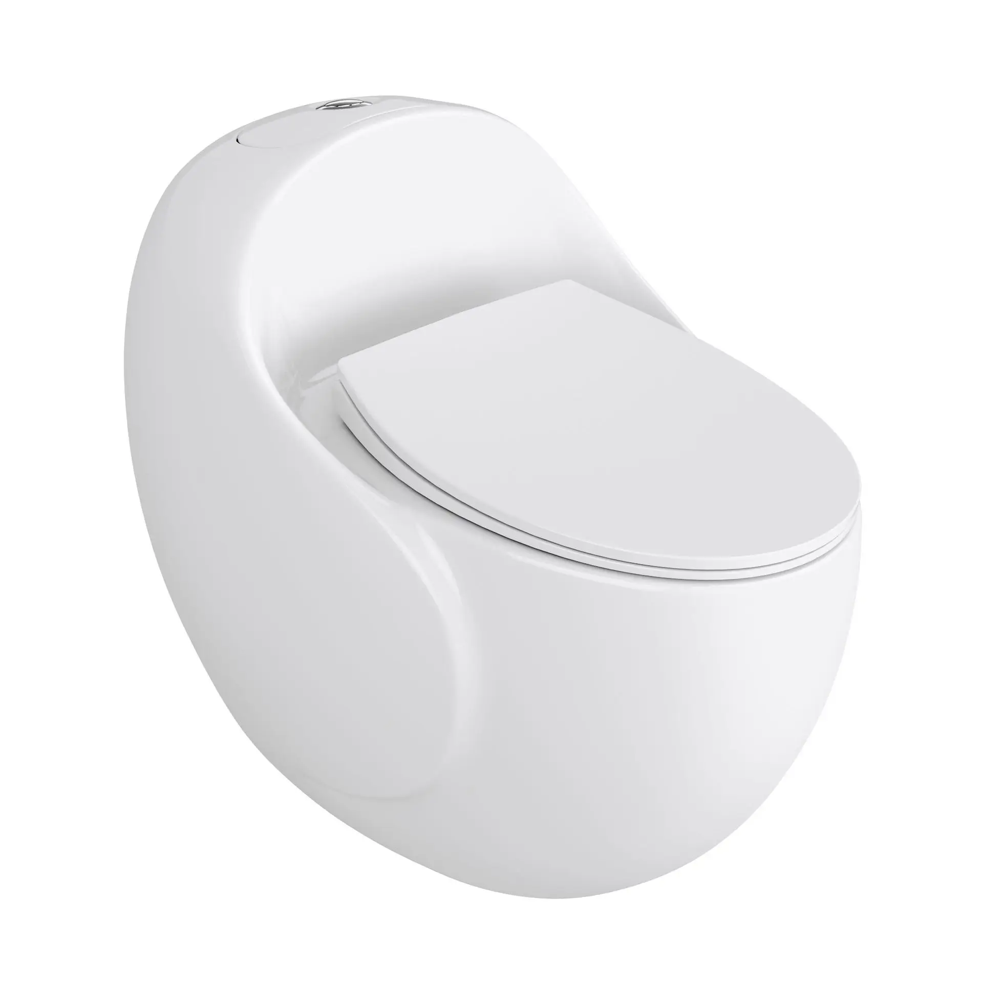 New personalized indoor household anti-blocking one-piece floor row super swirl siphon modern simple round toilet wholesale