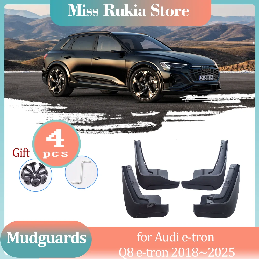 

Car Mud Flaps for Audi e-tron Q8 e-tron 2018~2025 Mudguards Splash Guard Front Rear Wheel Part Fender Flare Cover Accessories