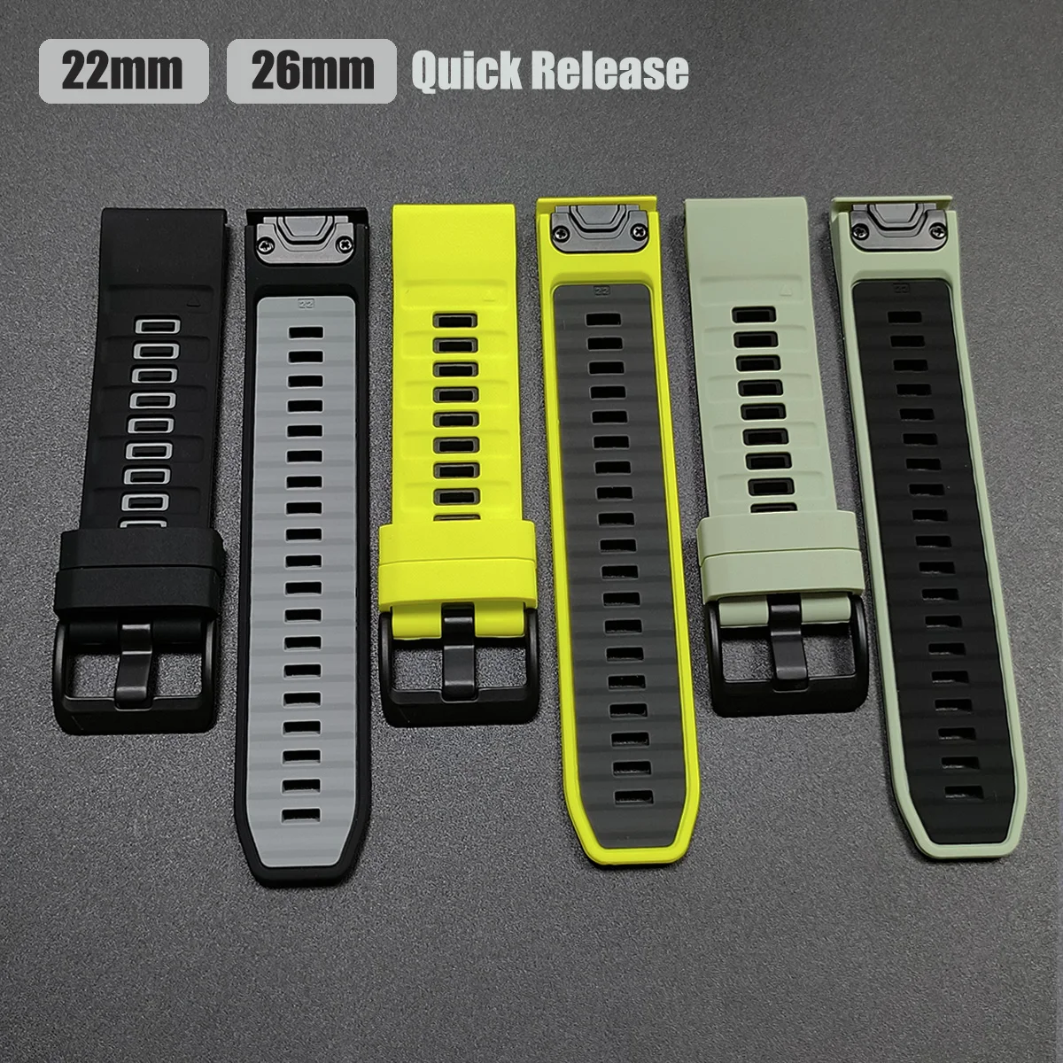 حزام ساعة Fenix8 لـ Garmin Fenix 8 pro E 7 7X/Epix Pro/6 6X 5X Plus سوار سيليكون إندورو 3/Quatix 8 QuickFit 26 22 مللي متر سوار #1