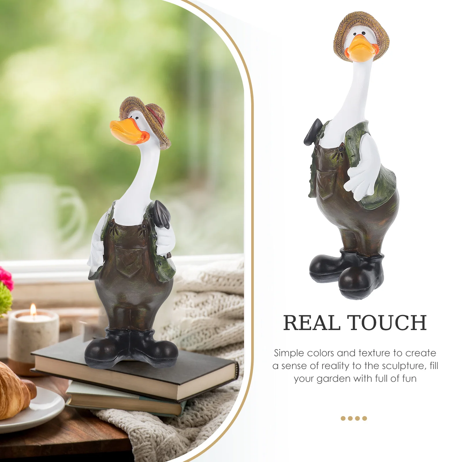

Cartoon Duck Decor Resin Statue Garden Yard Outdoor Patio Lawn Small Figurine Adorable Decoration Lightweight Portable Easy