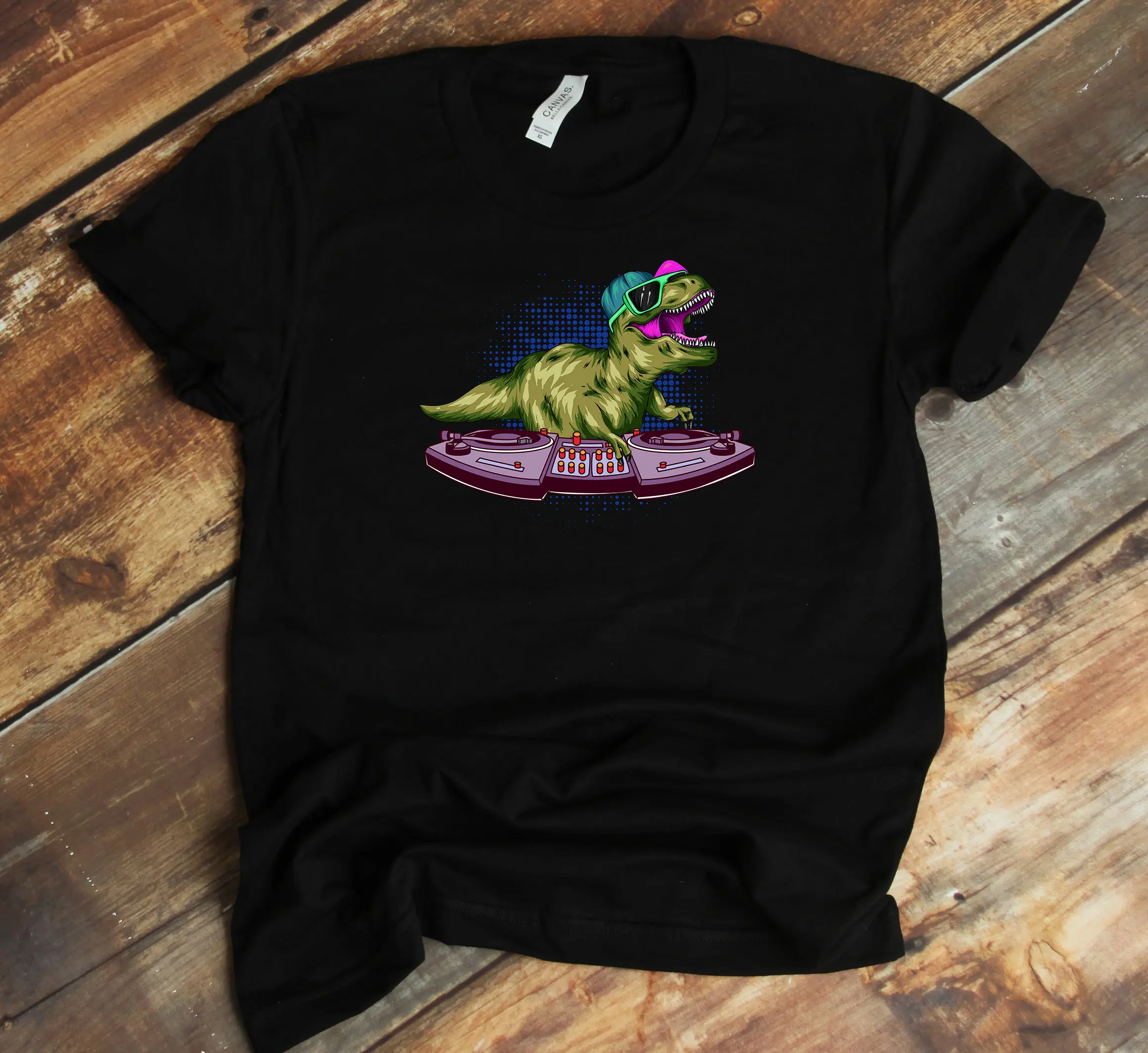 Dj T Rex Shirt Dinosaur Edm Rave Club Party Disk Jockey Lovers Tank Top