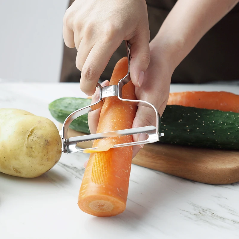 3-in-1 Stainless Steel Peeler with Interchangeable Blades Vegetable Fruit Potato Peeler Slicer Grater Kitchen Tools, Easy Grip