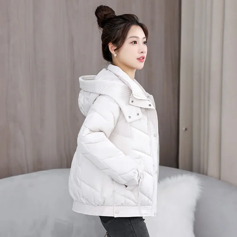 Down Coat Women Parkas Winter 2024 New Fashion Warm Cotton Jacket Loose Hooded Fashion Overcoat Ladies Thickened Outwear Tops