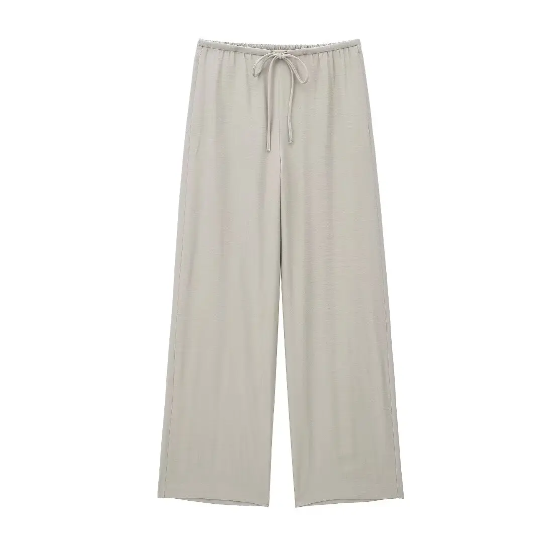 Tangada 2024 pantaloni larghi da donna in vita tinta unita elasthy pantaloni a gamba larga per donna 3 h0404